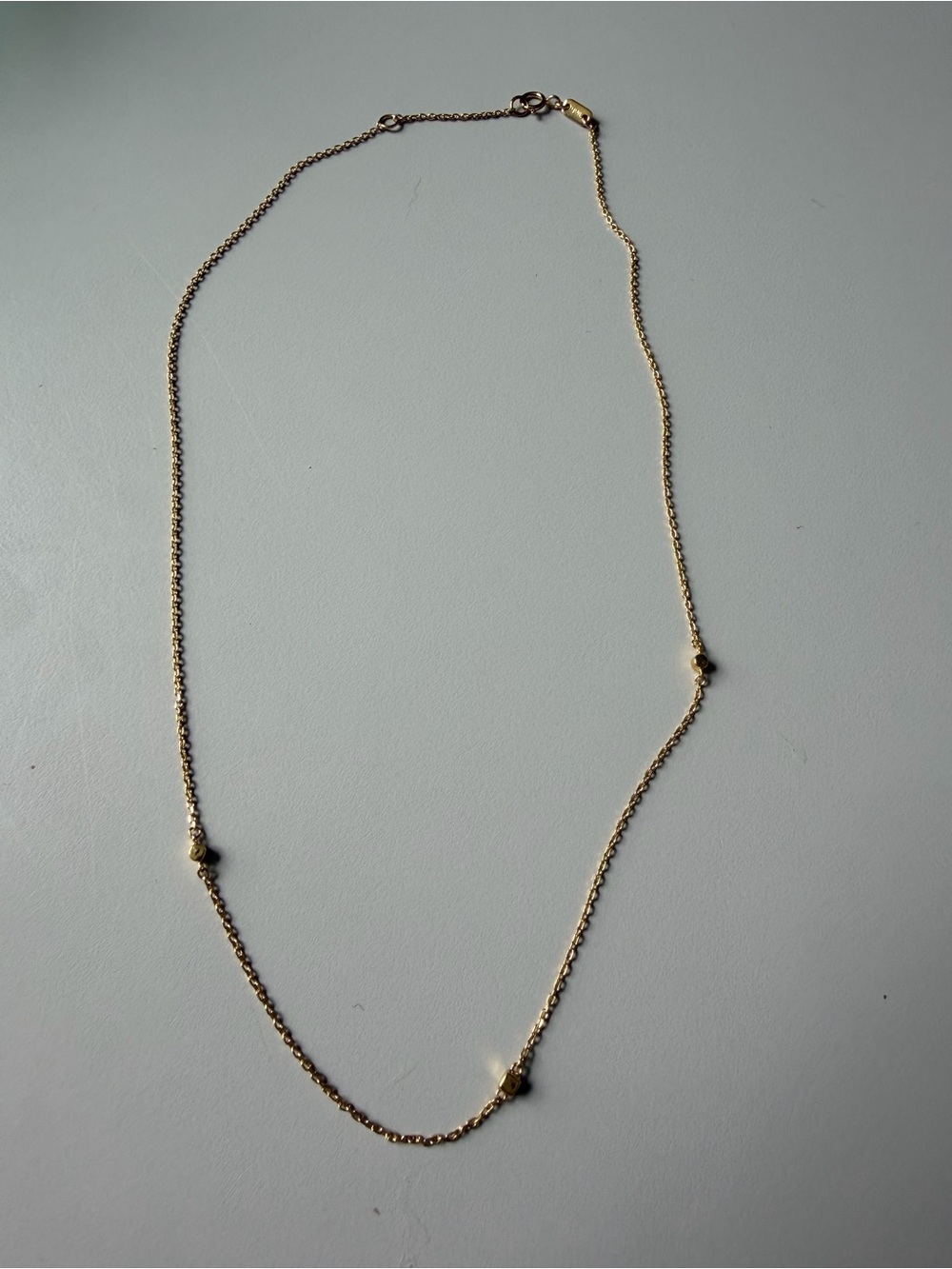 Madewell Gold Vermeil Demi Fine 925 Sterling Silver Beaded Station Necklace 15"